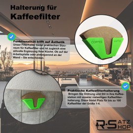 R-Satz Shop Coffee Filter Holder Stand for Coffee Filter Storage Wall Holder Paper Filter (Green)