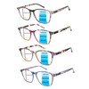 STASTEND 4 Pack Progressive Multifocus Reading Glasses Blue Light Blocking