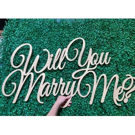 Wooden Will You Marry Me Sign for Backdrop,Wood Engagement Sign for Proposal Decorations,Marriage Proposal Decor,Popped the Question