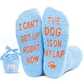 Zmart Novelty Blue Fuzzy Dog Socks for Big Boys Teen Teenager Silly Kids Socks, Funny Gifts for Boys Gifts 7-10 Years