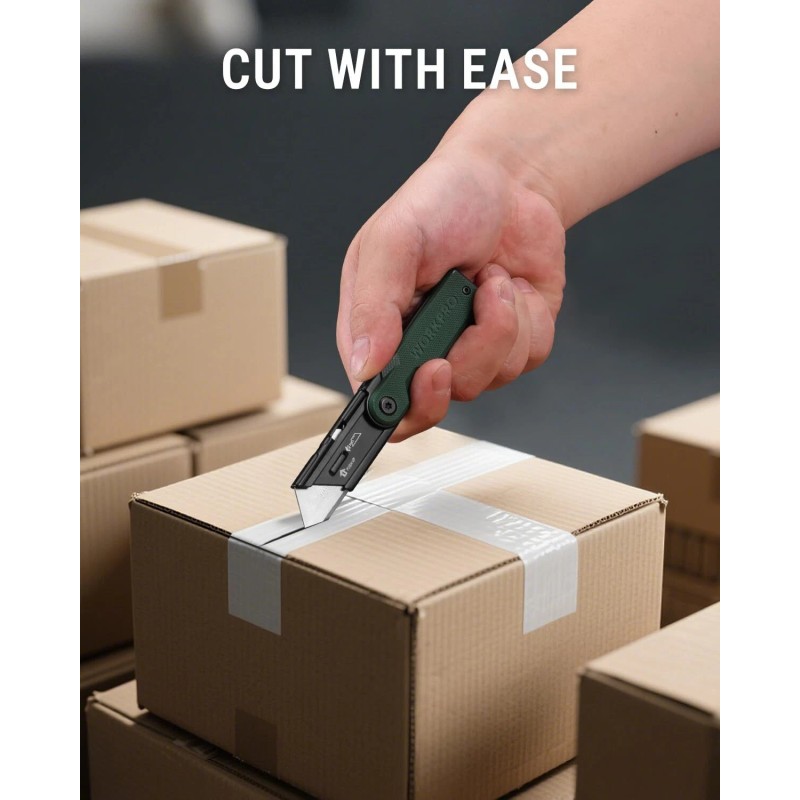 WORKPRO Folding Utility Knife 10 Extra Blade Razor Knife Quick