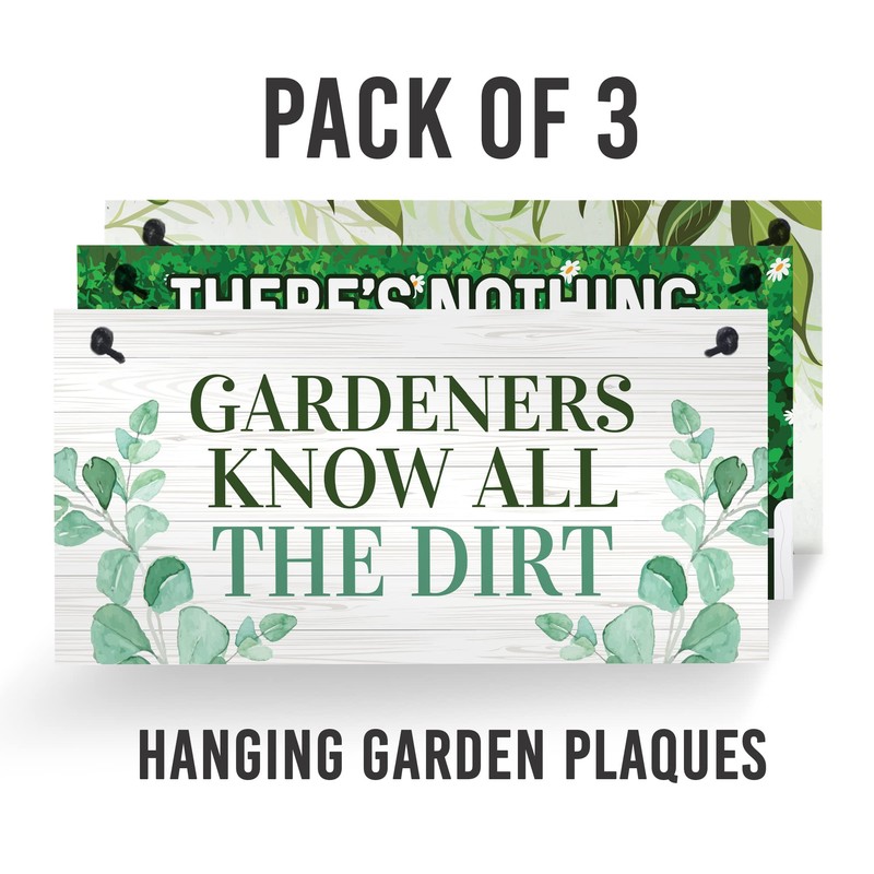 Red Ocean Funny Garden 3 Pack Novelty Hanging Signs For