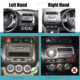 9'' Car Radio Stereo Dash Frame Fascia Bezel Panel with Power Harness Compatible for Honda Fit Jazz 2004 05 06 07 LHD Install Mount Kit