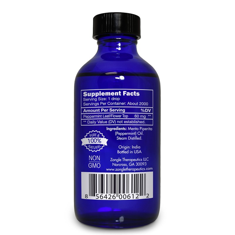 Peppermint Oil, Food Grade, Edible, for Digestion, IBS, Hair –