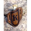 SULLIVAN CUSTOM LEATHER Tooled Monogrammed pancake style Knife sheath for