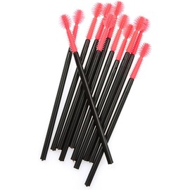 Cepillos para pestañas, 50PCS/PACK Cepillo de pestañas de silicona desechable Varitas para rímel Aplicador Cepillo para cejas Suministros extensión Herramientas maquillaje (forma esférica), Sil