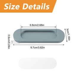 MOROBOR Self-Stick Oval Sliding Door Pulls, 2pcs Aluminum Alloy Flush Pull Punch-Free Handle for Sliding Barn Doors Windows Cabinets (Blue, 100mm)