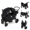 Babyjoy Wagon Stroller for 2 Kids Push Pull Double Stroller
