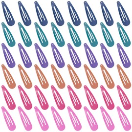 Cptots 48 PCS Small Metal Barrettes For Women Non Slip Water Drop Snap Clips For Thick Thin Fine Hair Classic Accessories,Blue Green Purple Red,1.97 x 0.5 In