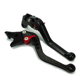 HONDA Aluminum Short Brake Clutch Lever, 6 Levels Adjustment, Fits CB400SF, Rebble 250 / 500, NC700S/X, etc. H01 Black (Red)