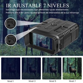 Binoculares Infrarrojos Visión Nocturna, pantalla TFT de 3 ", Zoom 10x, Imágenes de 42 M y video 4K, Soporte Wifi, Adecuados para Actividades al Aire Libre, Observación de Vida Silvestre y Paisajes