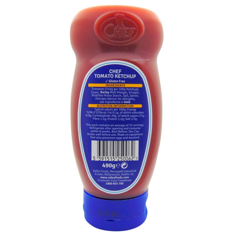Chef Squeezy Tomato Ketchup Squeezy 490g