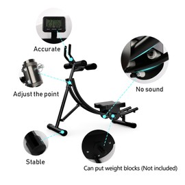 Abdominal Trainer Height Adjustable Strength Training Machine Black Fitness Workout Equipment for Home Gym