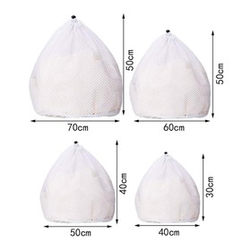 kuou 4 Pcs Drawstring Mesh Laundry Bag, 4 Sizes Durable Laundry Net Washing Bag for Washing Machine Travel, Delicates, Bra, Baby Cloths,Toy Storage