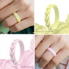 ThunderFit Silicone Wedding Rings for Women, Leaf Design Rubber Engagement