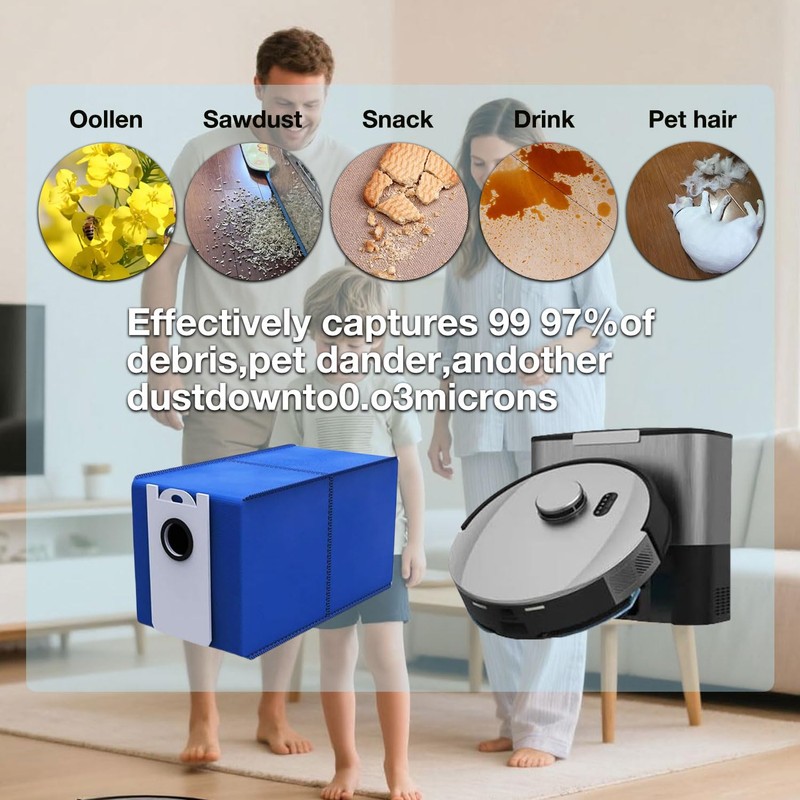 5 pack Replacement Dust Bags Compatible With bObsweep UltraVision Self-emptying