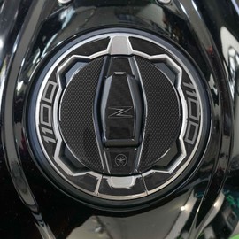 LABELBIKE - 3D Motorrad Aufkleber Tankdeckel Harzschutz und Dekoration kompatibel mit Kawasaki Z1100 2026 Grau Farbe