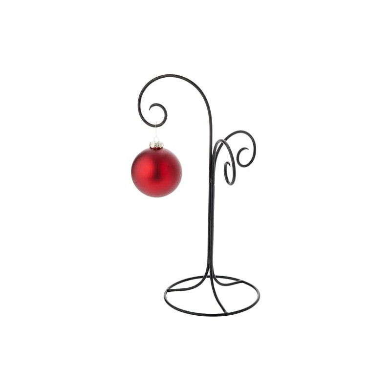 Bard's Black Wrought Iron 3 Arm Ornament Stand, 17" H