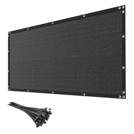 6' x 50' Black Privacy Screen Fence Heavy Duty Fencing Mesh Shade Net Cover for Outdoor Panel Garden Backyard Porch Patio Balcony LSYY