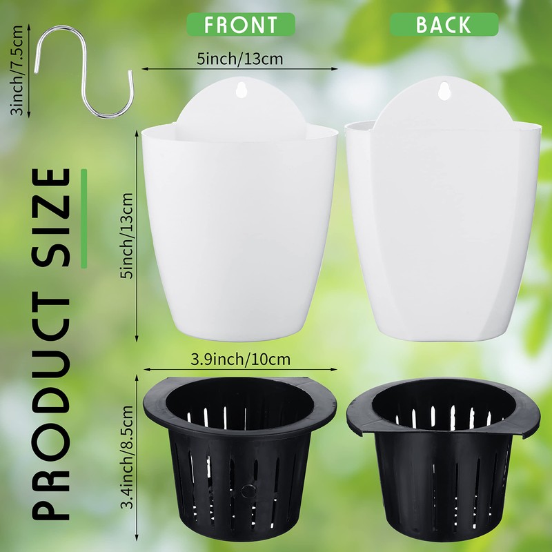 Yungyan 20 Sets 5" Self Watering Hanging Planter White Lazy