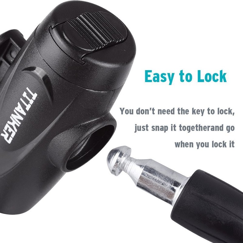 Titanker Bike Locks with Keys, Bike Lock Cable 4 Feet