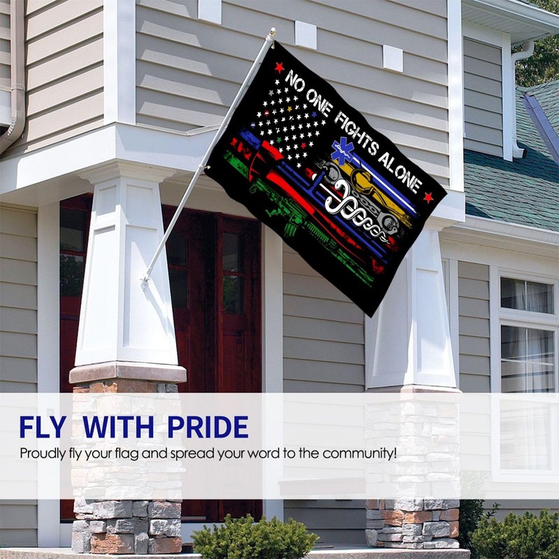 No One Fights Alone Flag 3 X 5 Ft Polyester