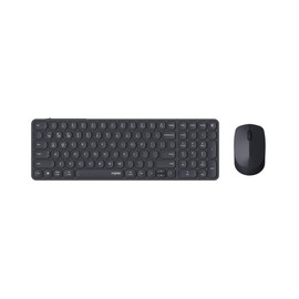 Rapoo Bluetooth Tastatur Maus Set Kabellos 9710M QWERTZ Wireless Computertastatur Mouse Schnurlos Funktastatur mit Aluminium Basis Multi Devices PC Wiederaufladbar Dunkelgrau
