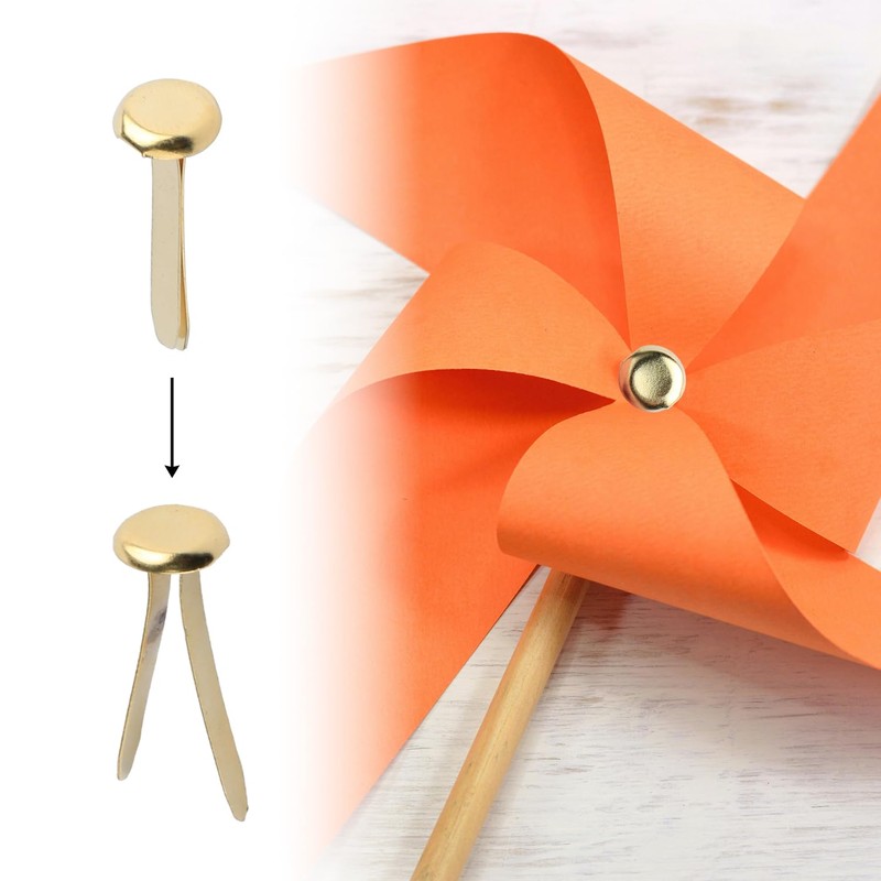 Tabanzhe Gold Split Pins-100PCS Metal Paper Fasteners Scrapbooking Brads Mini