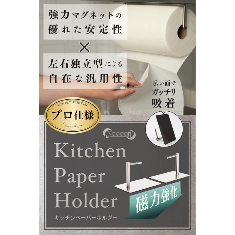 BLOOOOM Kitchen Paper Holder Magnet Strong Refrigerator Hook with One