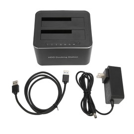USB 3.0 to Dual Slot SATA HDD Docking Station Offline Clone Supports 2x 16TB SSD Dock for 2.5in 3.5in