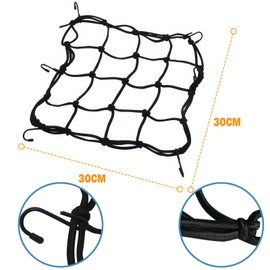 DHWEKU DHWEKU Stretch-Netz fr Helm,Fahrrad Spannnetz,Motorrad Netz,Motorrad Gep?cknetz,30 * 30 cm Fr Fahrradnetz Motorradnetz Gep?cknetz Transportnetz,Geeignet fr Motorr?der und Fahrr?der,Schwarz
