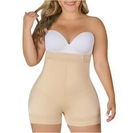 M&D Fajas Colombianas Levanta Cola Shapewear for Women Colombian Girdles-Reducing and Shaping Beige XS
