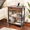 Flip Top Side Table with Hidden Charging Station - 12"D×21"W×26"H