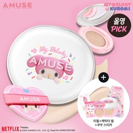AMUSE [MY MELODY EDITION] AMUSE Ceramic Skin Perfector Cushion (+Refill, Stickers) - 1.5 Natural