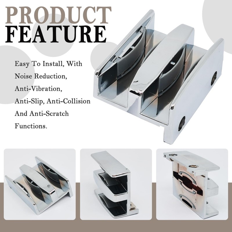 Sliding Shower Door Bottom Guide,2pcs 60x46x18mm Anti-Collision Block with Screws