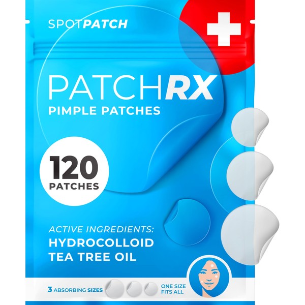 KEYCONCEPTS PatchRx Pimple Patches for Face (120 Patches), Hydrocolloid Acne