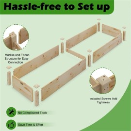 Pemberly Row Wooden Vegetable Raised Garden Bed Patio Grow Flowers Planter