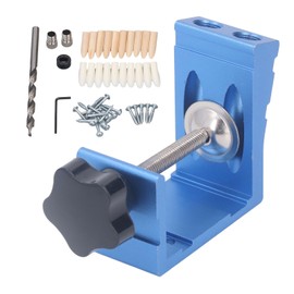 46PCS Set Pocket Dowel Hole Jig System Aluminum Alloy Slant Hole Woodwork Guides Joint Angle Tool