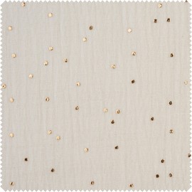 Golden Dots Muslin Cotton Fabric Width 130 cm Cream Sold by the Metre