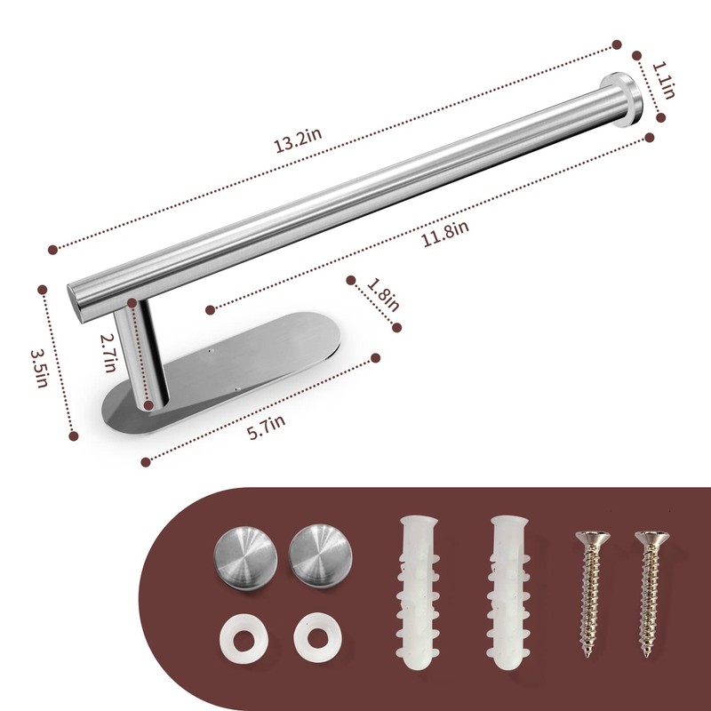 DEKAVA Paper Towel Holder Under Cabinet for Kitchen, Adhesive Paper