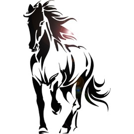 Vinyl Wall Decal Horse Silhouette Animal Mustang Gallop Stickers Mural Large Decor (g1471) Black