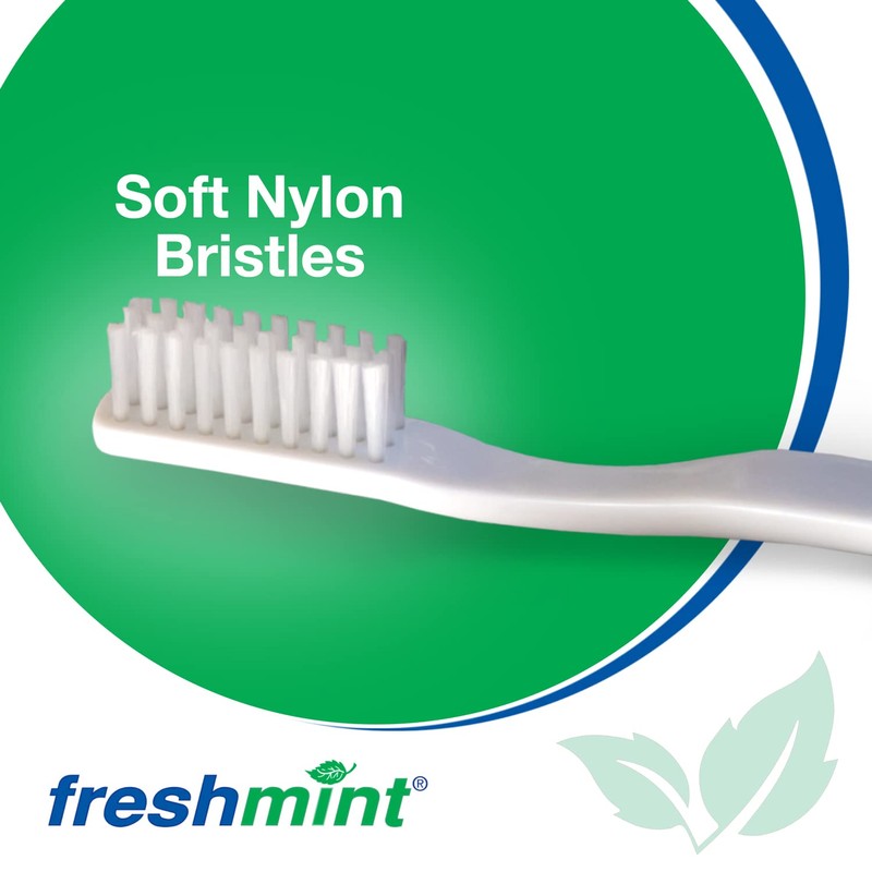 FRESHMINT Individually Wrapped Bulk 30 Tuft Adult Toothbrush (144 Pack)
