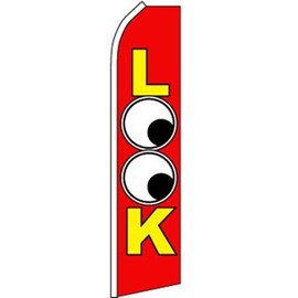 Swooper Flutter Feather Flag LOOK Red Yellow White