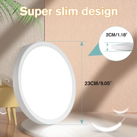 HUIBONA Bathroom Lights Ceiling,18W 1800LM Ceiling amp,Ultra Thin,6000K Daylight White,Waterproof IP54,Modern,Round,Flicker-Free lamp,Flush Ceiling Light,Ø23CM