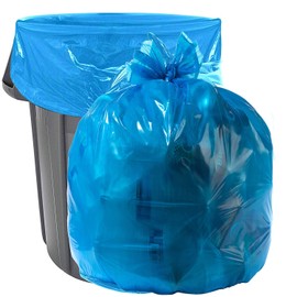 Aluf Plastics Heavy Duty 55 Gallon Blue Trash Bags - (Value 50 Pack) - 1.5 MIL equivalent Industrial Strength Plastic 35" x 55" for 50-55 Gal Cans - Fits Toter, Rubbermaid Brute, Carlislie Bronco etc.