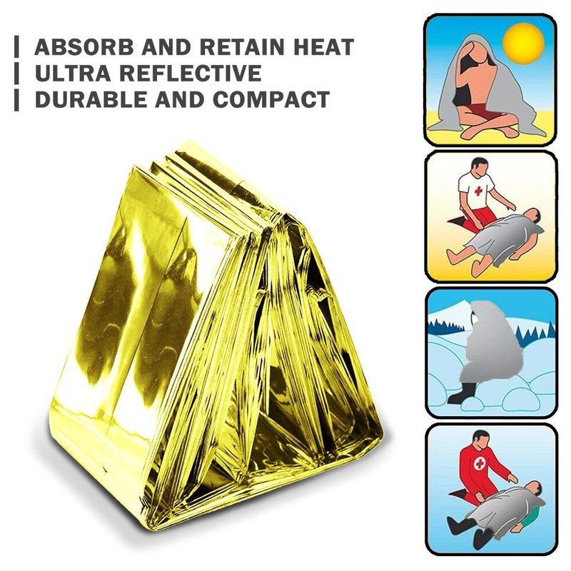 EVERLIT Emergency Mylar Thermal Blanket (4 Pack) Space Blankets for