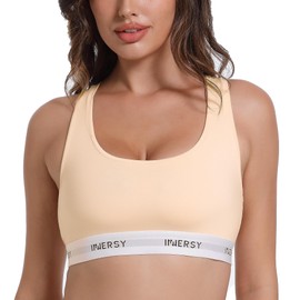 INNERSY Women's Bra Without Underwire Classic Bras Unpadded Comfortable Bustier Women Everyday and Sleep, lightpink