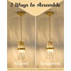 Ken & Ricky Pendant Lights Kitchen Island Gold 3 Pack,Crystal