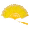 Foldable Feather Fan, Yellow