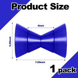 Datanly 4in Boat Trailer Roller Fits 1/2" Shaft Assembly Poly Bow Roller with Spoke Polyurethane Boat Rollers for Trailer Keel Roller Boat Trailer Accessories(4",Blue)